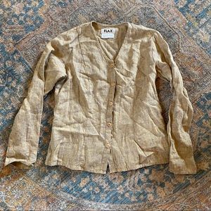 Flax Linen Blouse in Oatmeal